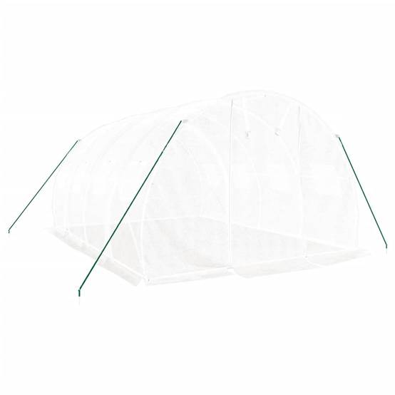 Serre Tunnel Jardin Acier Galvanisé PE Culture Potager Protection Hiver 12m² Blanc - ComfortXL Outdoor Living - Image 3