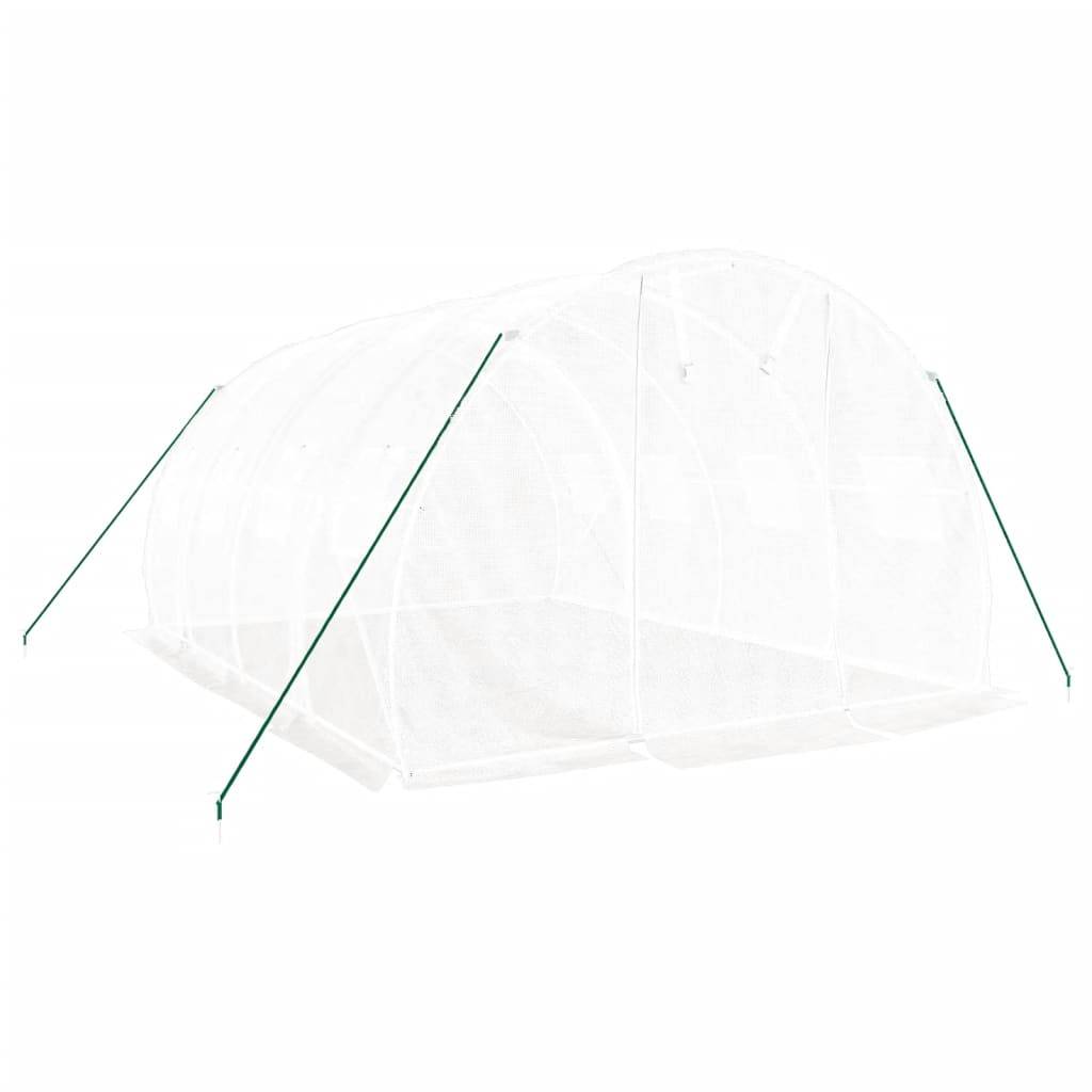 Serre Tunnel Jardin Acier Galvanisé PE Culture Potager Protection Hiver 12m² Blanc - ComfortXL Outdoor Living - Image 3