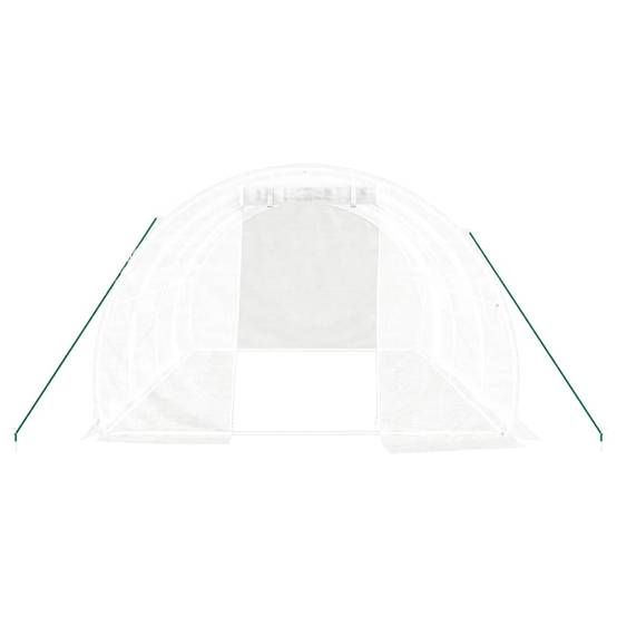 Serre Tunnel Jardin Acier Galvanisé PE Culture Potager Protection Hiver 12m² Blanc - ComfortXL Outdoor Living - Image 4