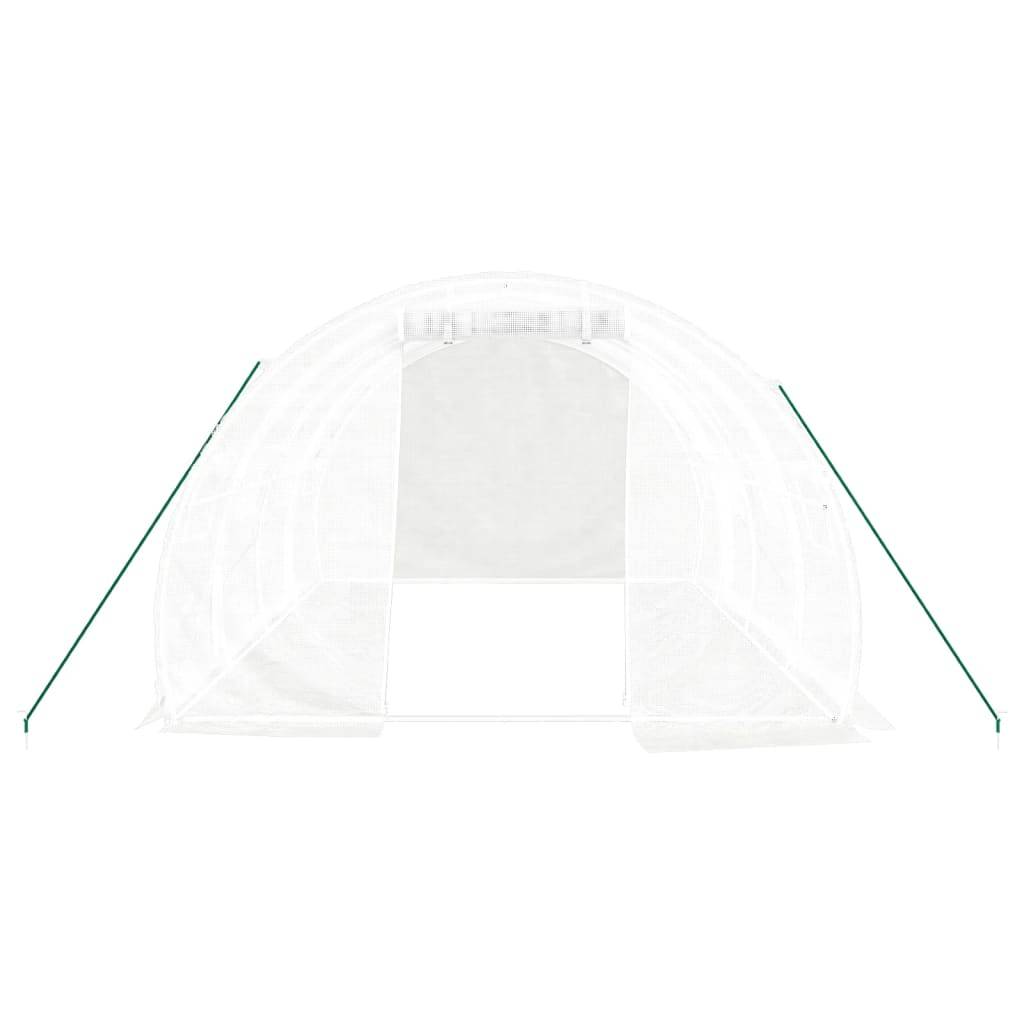 Serre Tunnel Jardin Acier Galvanisé PE Culture Potager Protection Hiver 12m² Blanc - ComfortXL Outdoor Living - Image 4