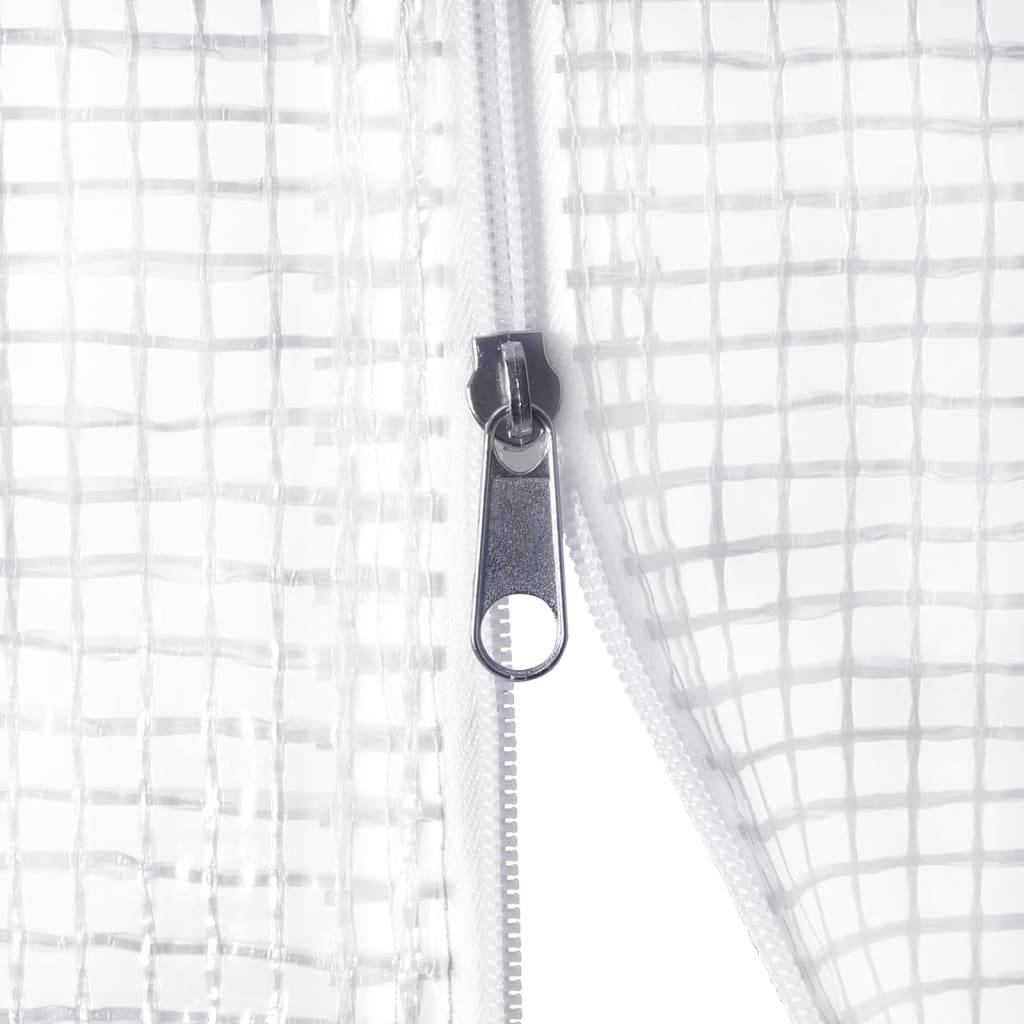 Serre Tunnel Jardin Acier Galvanisé PE Culture Potager Protection Hiver 12m² Blanc - ComfortXL Outdoor Living - Image 7