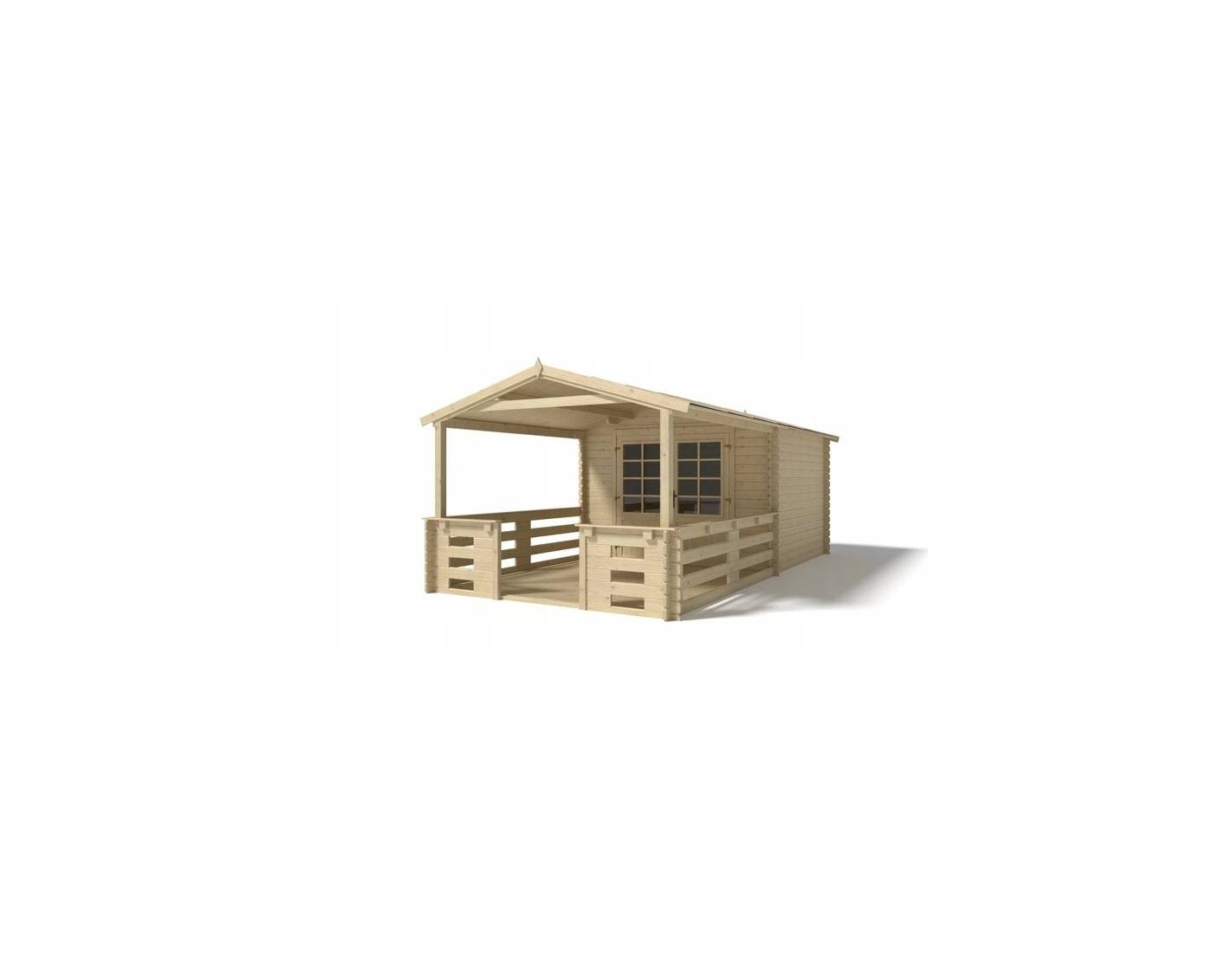 Altanka - Abri de jardin en bois - 3x3 m + terrasse avec balustrade et avant-toit en bois - 18 m2 - DOM530+DOM394+DOM395+POD04 - ALTANKA - Imagen 1