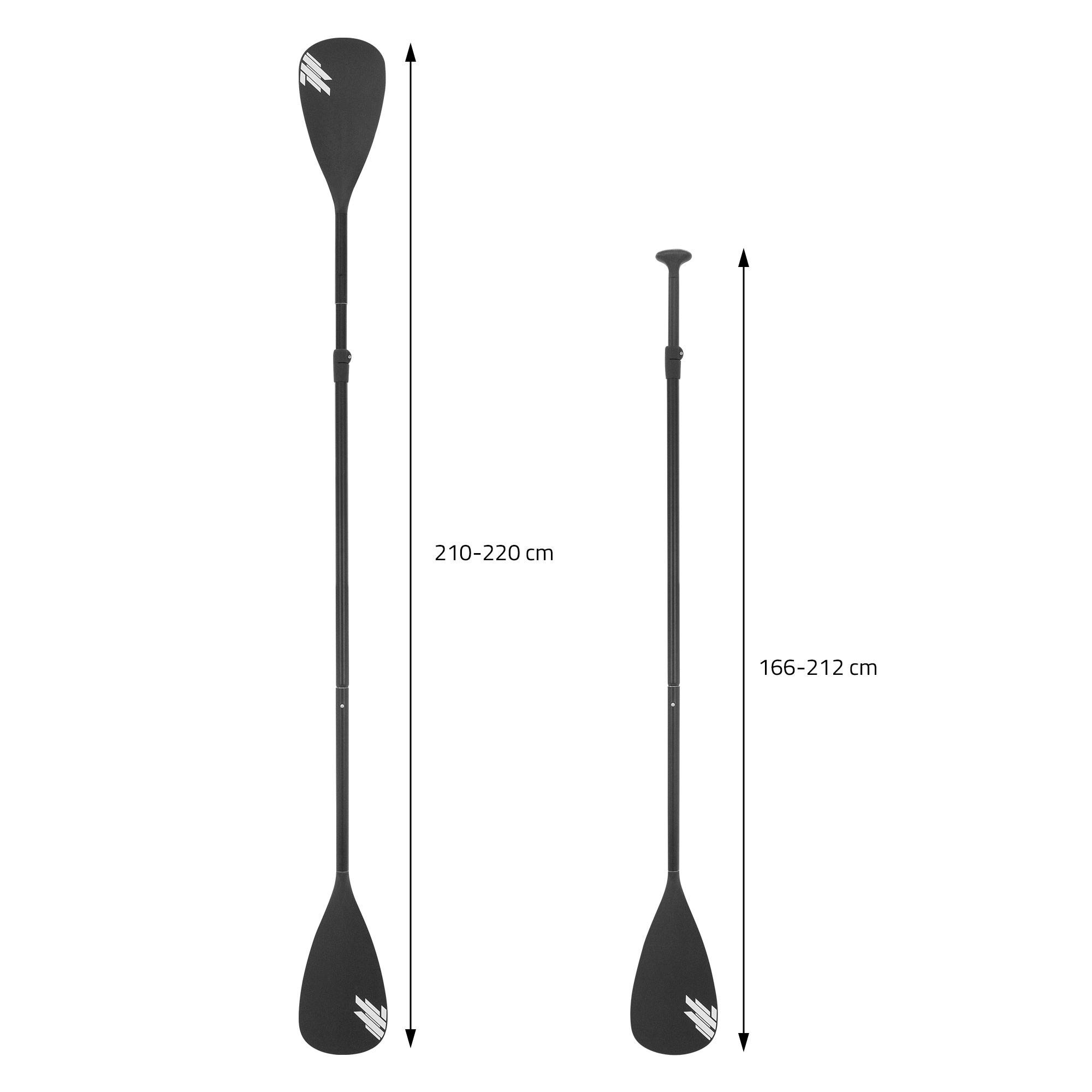Pagaie de paddle 2 en 1 réglable pour SUP/kayak divisé à 4 sections en aluminium rame télescopique pale en plastique robuste facile à transporter - Image 6
