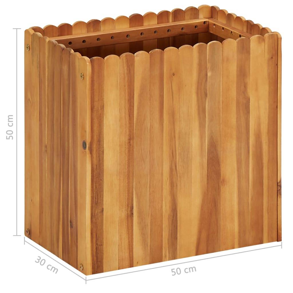 Helloshop26 - Jardinière lit surélevé plantes fleurs jardin 50 x 30 x 50 cm bois massif d'acacia - Imagen 5
