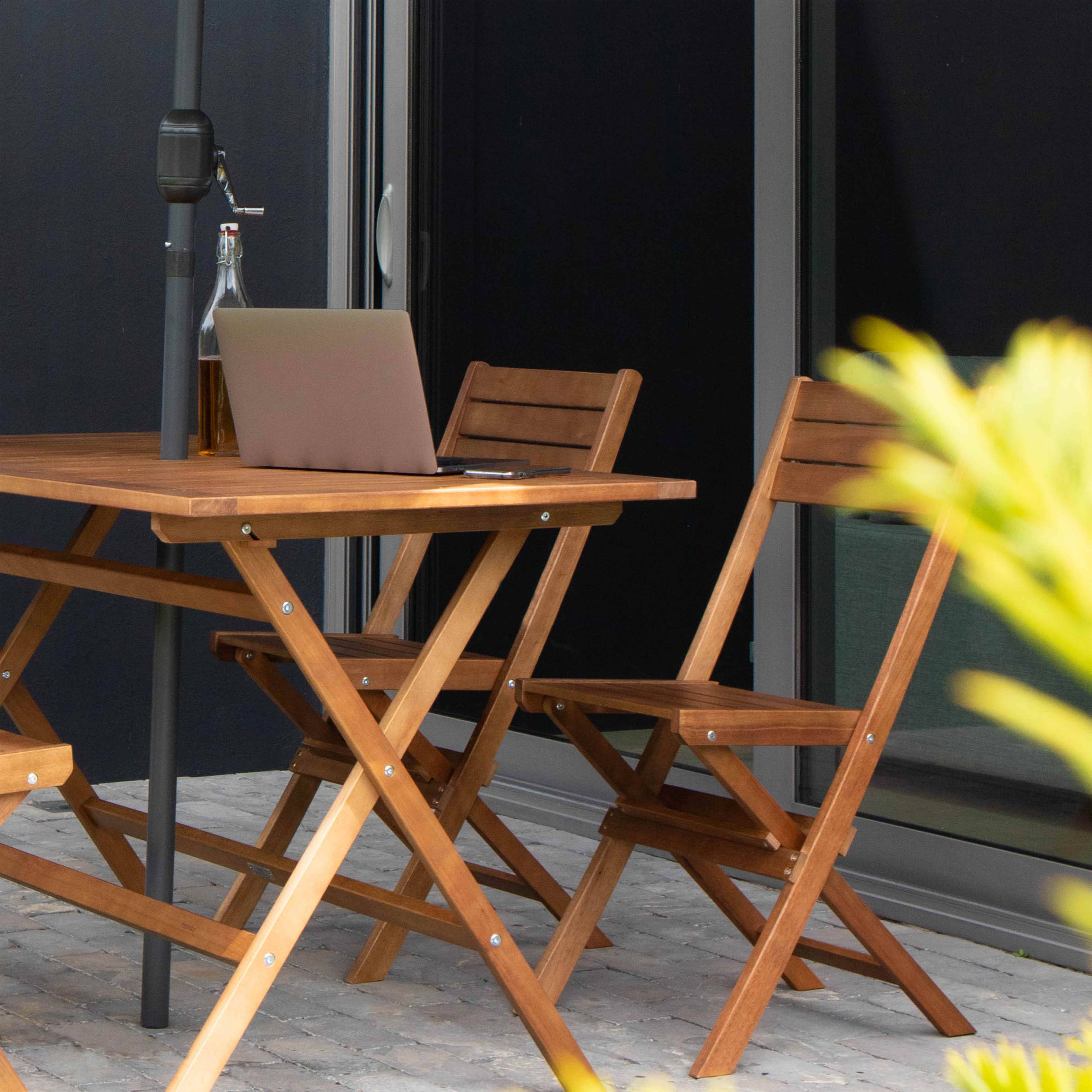 Oviala - Table de terrasse pliante en bois d'eucalyptus Sete - Oviala - Imagen 6