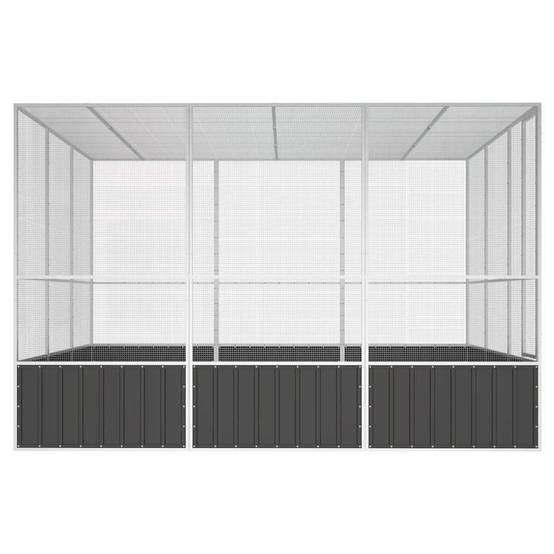 Abri Oiseaux XXL Acier Galvanisé Durable Élevage Anthracite 302x324cm - ComfortXL Outdoor Living - Image 4