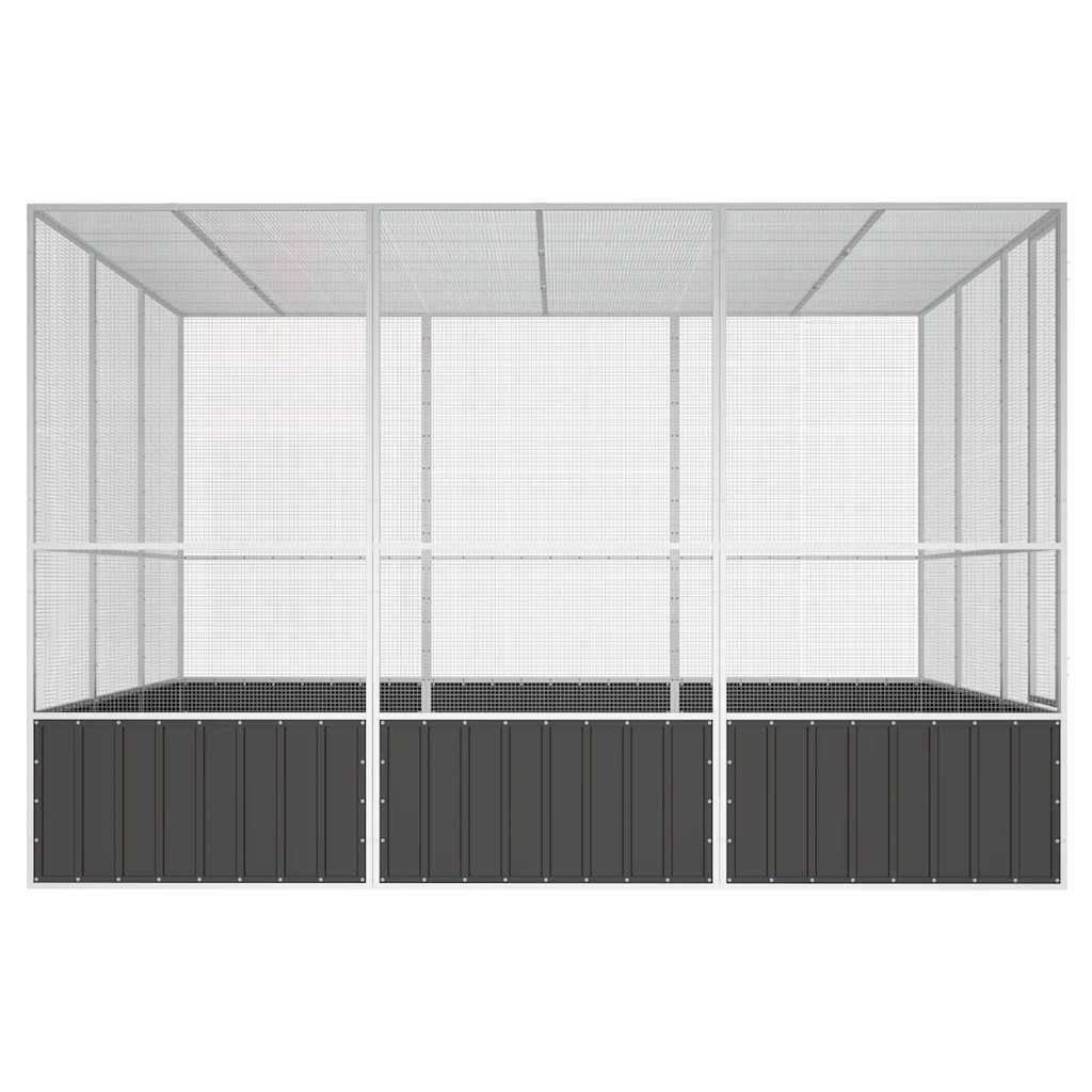 Abri Oiseaux XXL Acier Galvanisé Durable Élevage Anthracite 302x324cm - ComfortXL Outdoor Living - Image 4