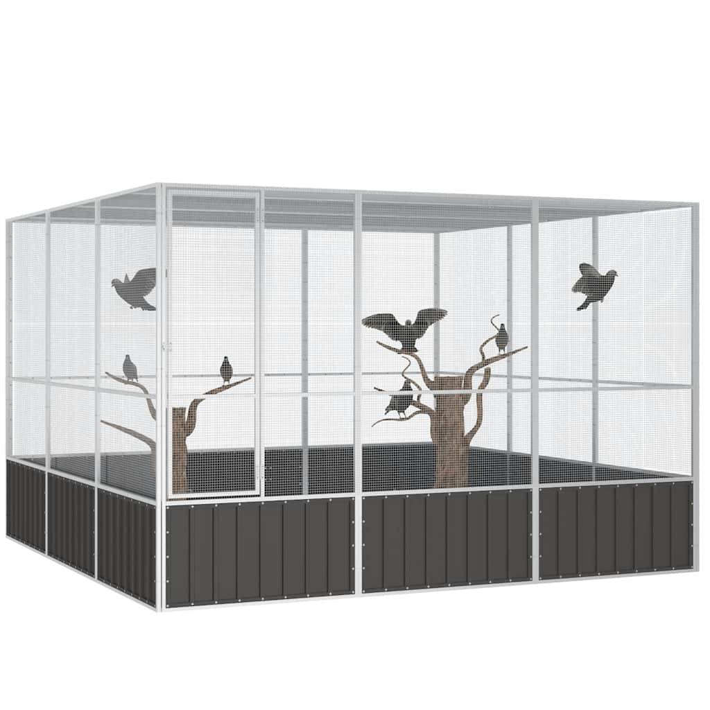Abri Oiseaux XXL Acier Galvanisé Durable Élevage Anthracite 302x324cm - ComfortXL Outdoor Living - Image 2