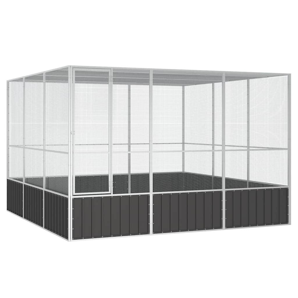 Abri Oiseaux XXL Acier Galvanisé Durable Élevage Anthracite 302x324cm - ComfortXL Outdoor Living - Image 1