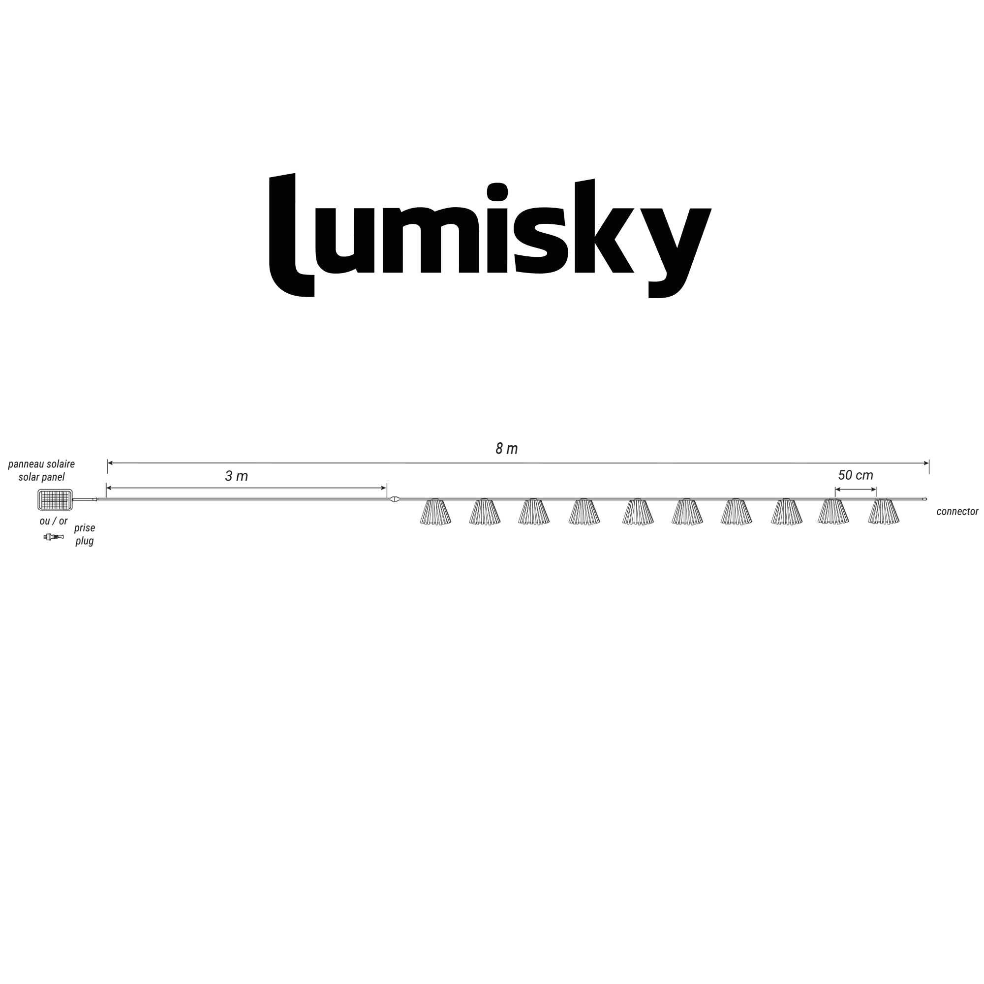 Lumisky - Guirlande solaire NATURA HYBRID 10 ampoules 8M - Imagen 10