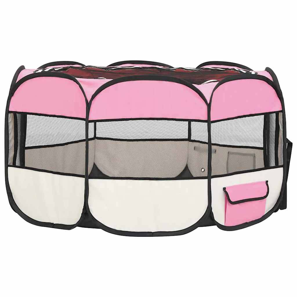 Vidaxl - Parc pliable pour chien avec sac de transport Rose 125x125x61cm vidaXL 171011 - Imagen 8