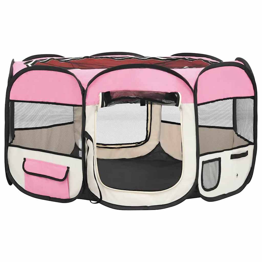 Vidaxl - Parc pliable pour chien avec sac de transport Rose 125x125x61cm vidaXL 171011 - Imagen 7