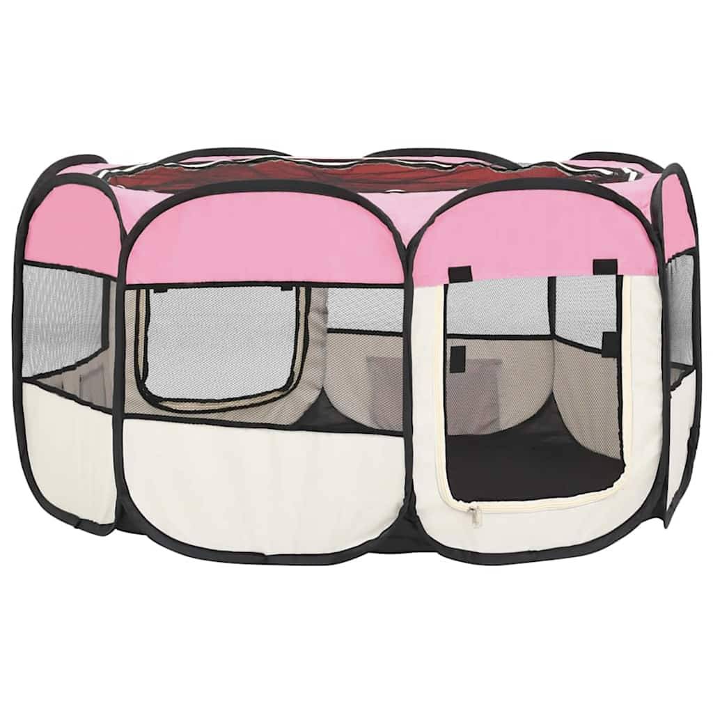 Vidaxl - Parc pliable pour chien avec sac de transport Rose 125x125x61cm vidaXL 171011 - Imagen 6