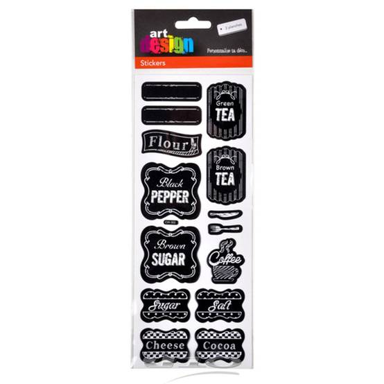 Stickers Ardoise "Cuisine" 10x25cm Noir - Image 2