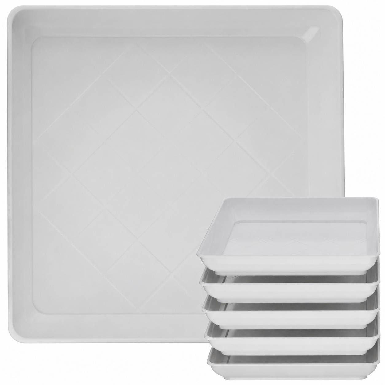 Soucoupes Carrées pour Plantes avec Plat de Rétention d'Eau Lot de 5 - Image 1