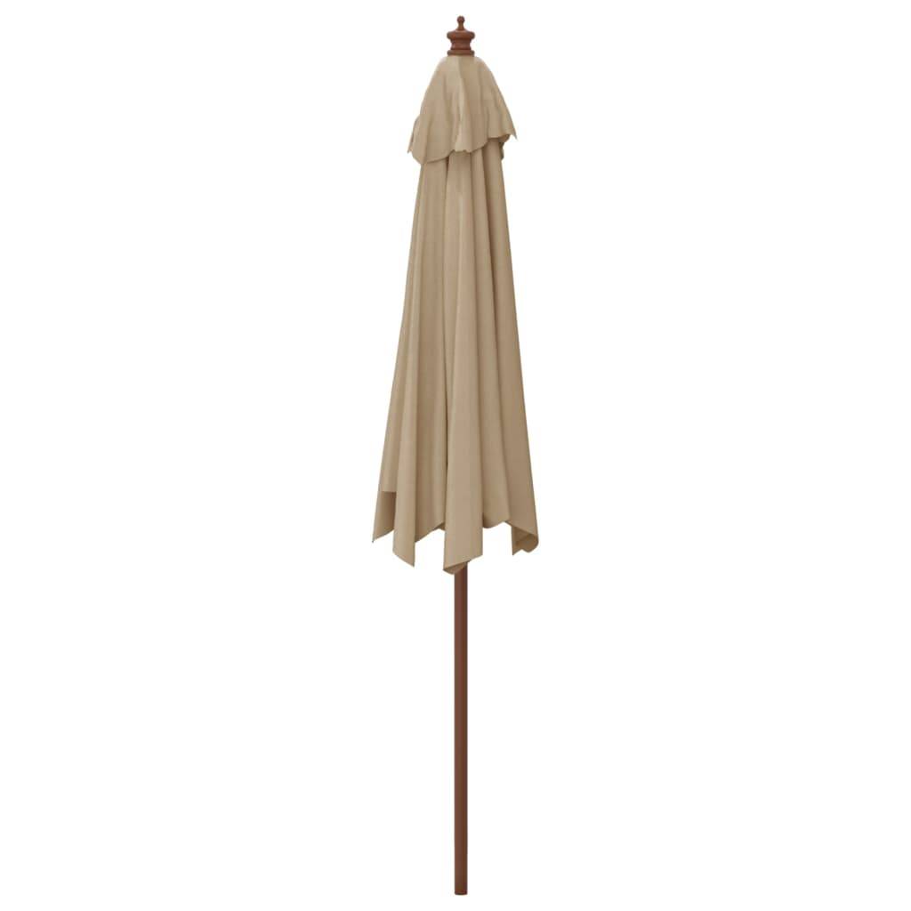 Helloshop26 - Parasol mobilier de jardin avec mât en bois 299 x 240 cm taupe - Imagen 3