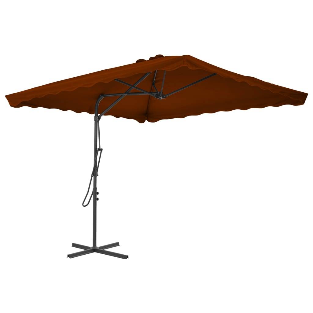 Helloshop26 - Parasol d'extérieur avec mât en acier 250 x 250 x 230 cm orange foncé - Imagen 1