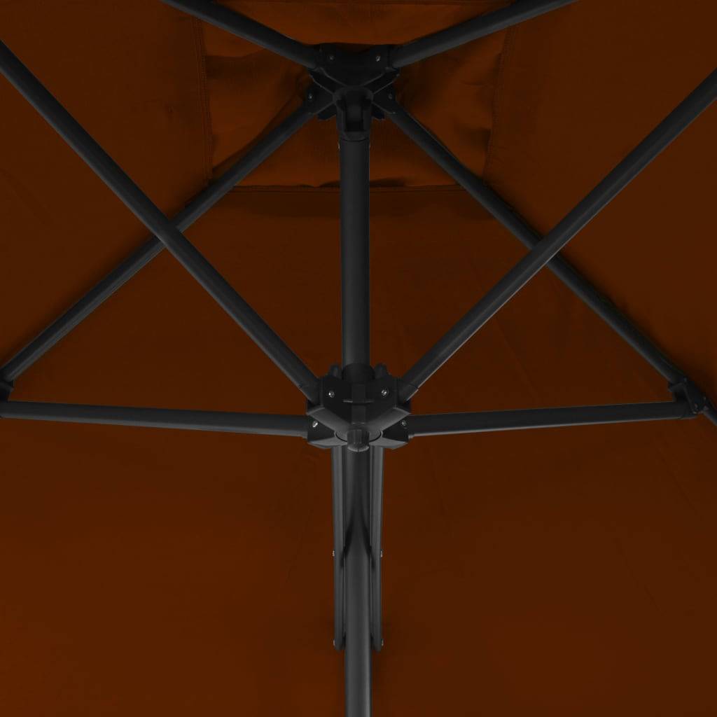 Helloshop26 - Parasol d'extérieur avec mât en acier 250 x 250 x 230 cm orange foncé - Imagen 4