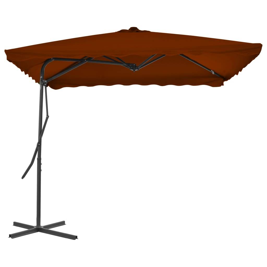 Helloshop26 - Parasol d'extérieur avec mât en acier 250 x 250 x 230 cm orange foncé - Imagen 2