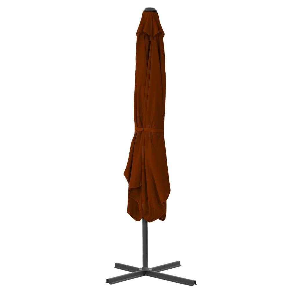 Helloshop26 - Parasol d'extérieur avec mât en acier 250 x 250 x 230 cm orange foncé - Imagen 3