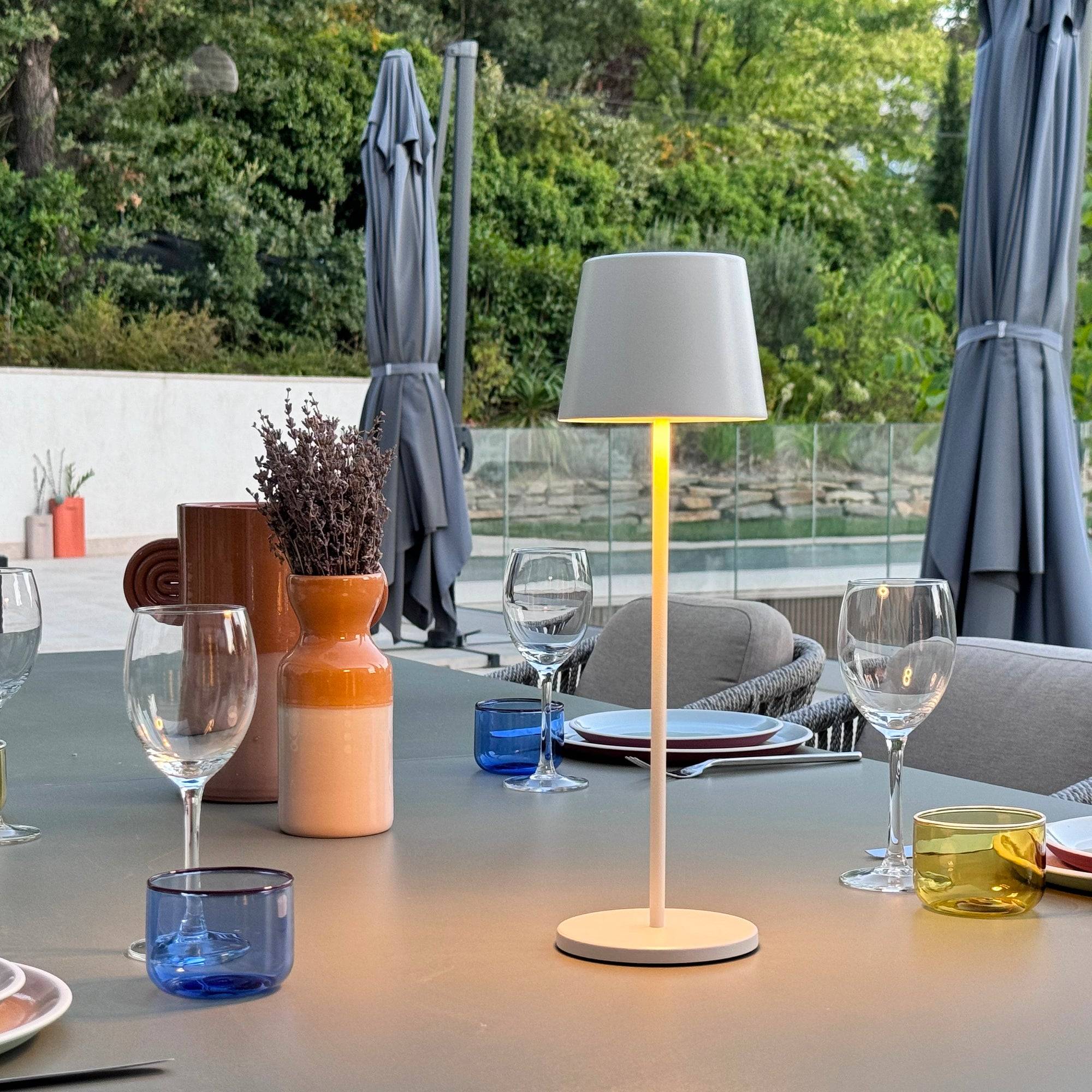 Lumisky - Lampe de table sans fil KELLY Blanc H38cm - Imagen 6