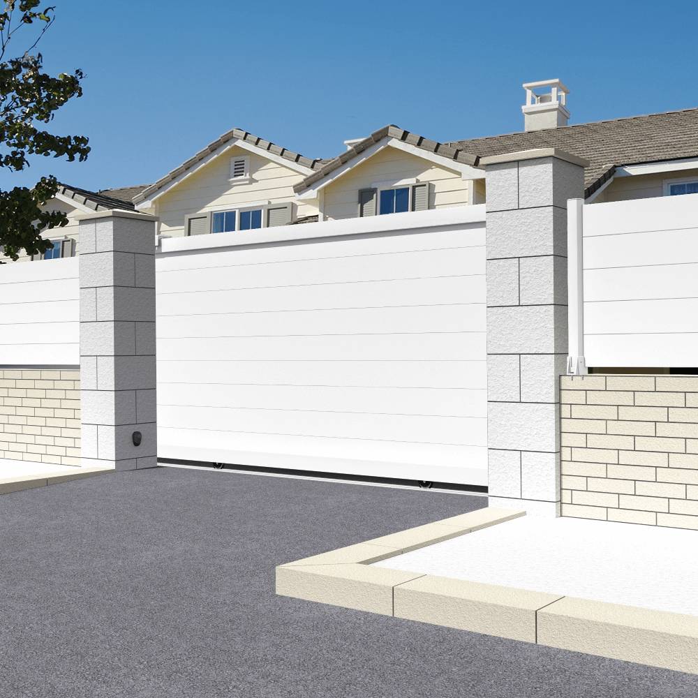 Intersun - Portail coulissant plein L 3000 x H 1843 mm (Blanc) - INTERSUN - Imagen 2