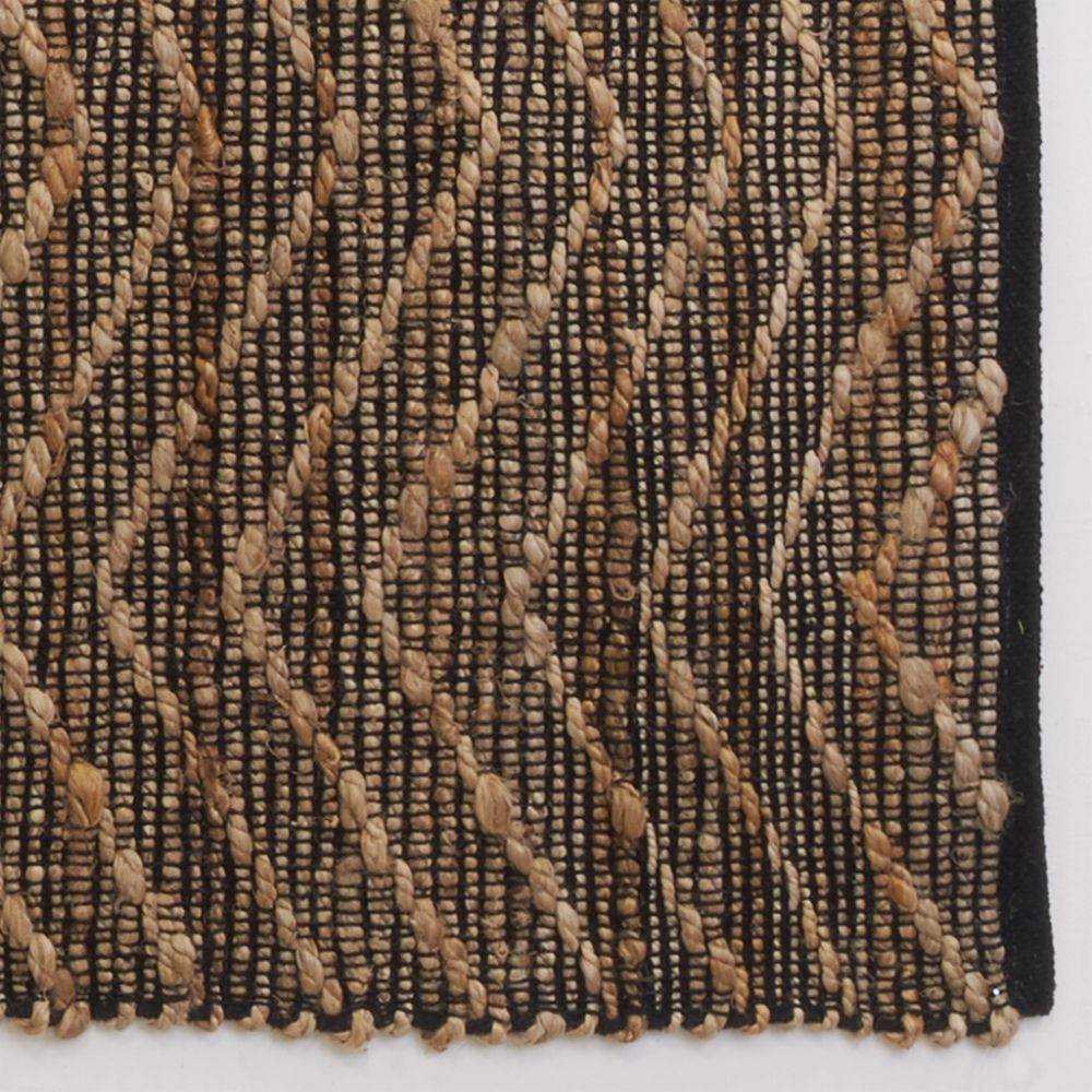 Aubry Gaspard - Tapis en jute et coton naturels Zig-zag Naturel et marron - 160 x 230 cm - Imagen 4