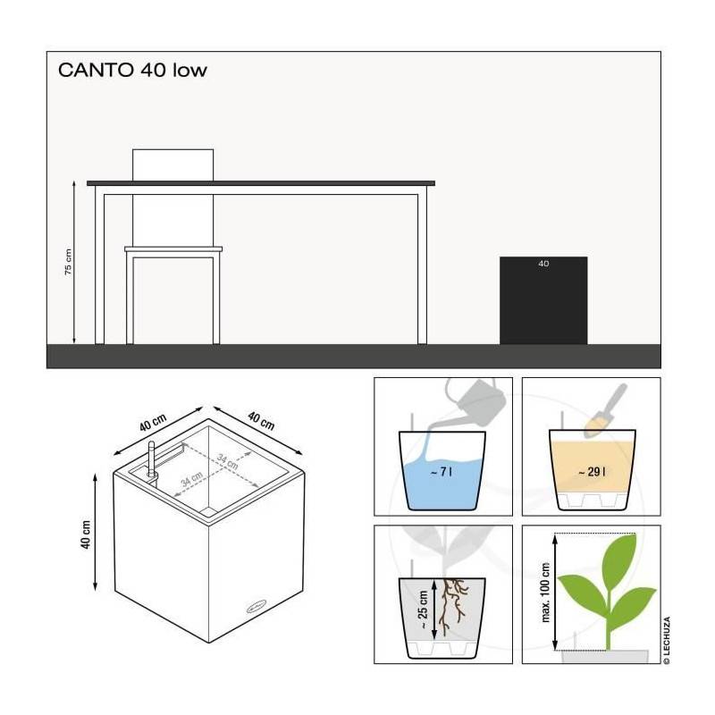 Lechuza - Lechuza Jardiniere Canto Color Square 40 All-in-one Beige 13721 - Imagen 3