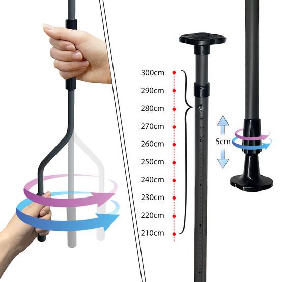 Auvent rétractable manuel sans perçage 250cm gris - Store banne hauteur et inclinaison réglable - VOUNOT® - Image 6