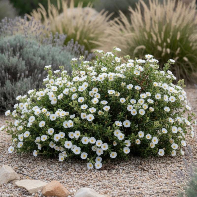 Ciste compact, Cistus à fleurs Blanche - feuillage Persistant - Godet - 5/20 cm-  hauteur à maturité De 0,50 m à 1,00 m - Image 2