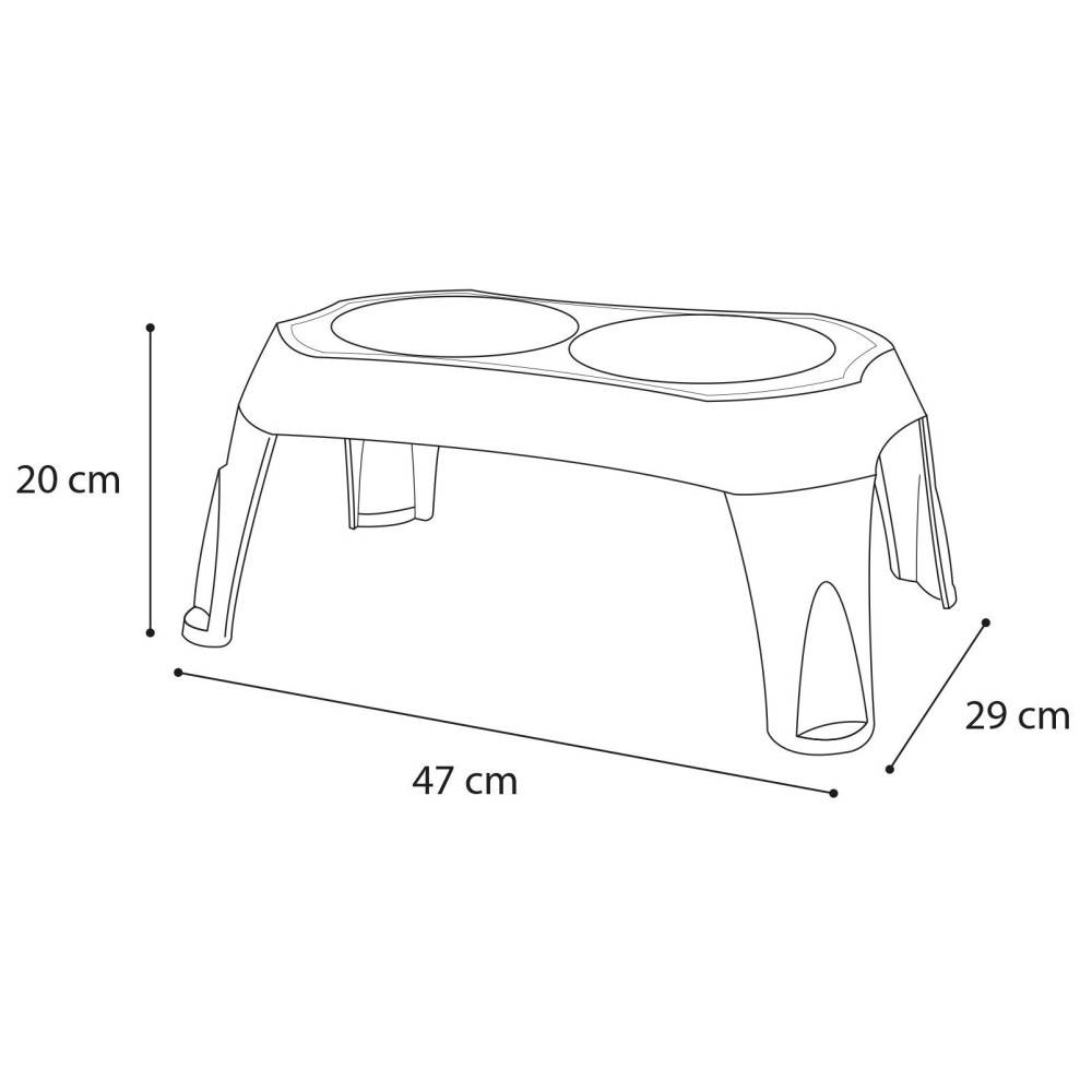 Gamelle double sur pieds MANGI taupe 2 x 675 ml pour chien - Imagen 2