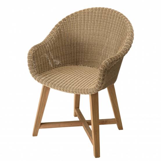 KALLY - Lot de 2 fauteuils jardin rotin synthétique et coussin pieds croisés - Image 10