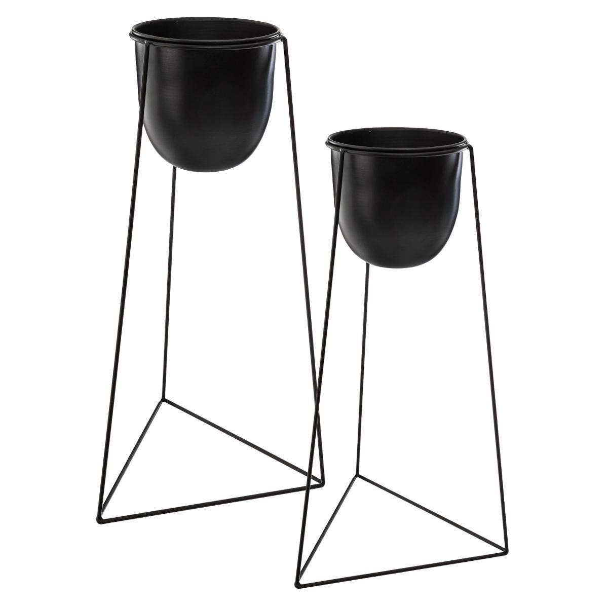 Atmosphera - Set de 2 pots métal noir - Atmosphera Créateur d'intérieur - Imagen 1