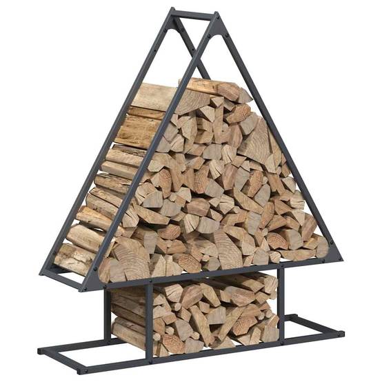 Range-bûches acier robuste pour cheminée intérieur & extérieur Anthracite 80x90cm – ComfortXL Outdoor Living - Image 4