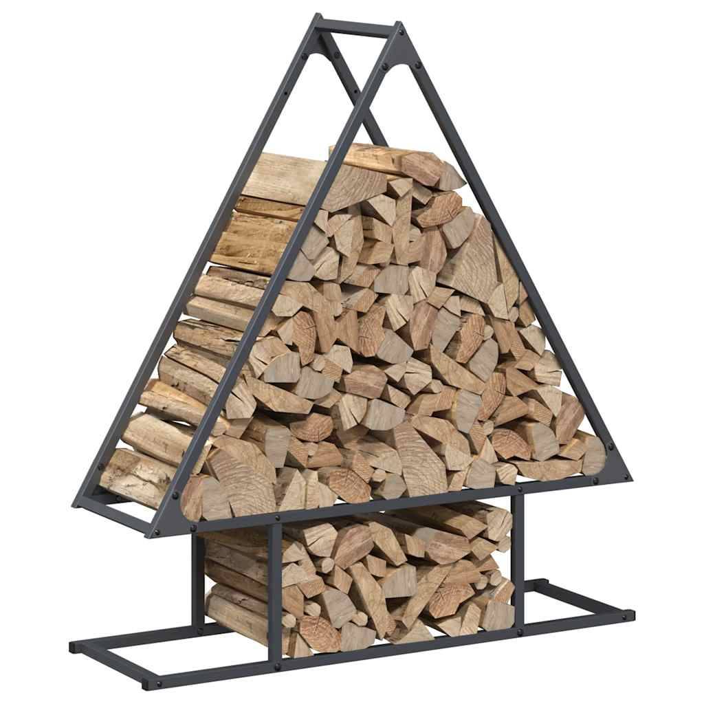 Range-bûches acier robuste pour cheminée intérieur & extérieur Anthracite 80x90cm – ComfortXL Outdoor Living - Image 4