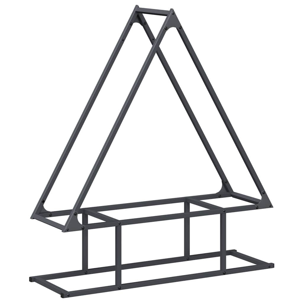 Range-bûches acier robuste pour cheminée intérieur & extérieur Anthracite 80x90cm – ComfortXL Outdoor Living - Image 2