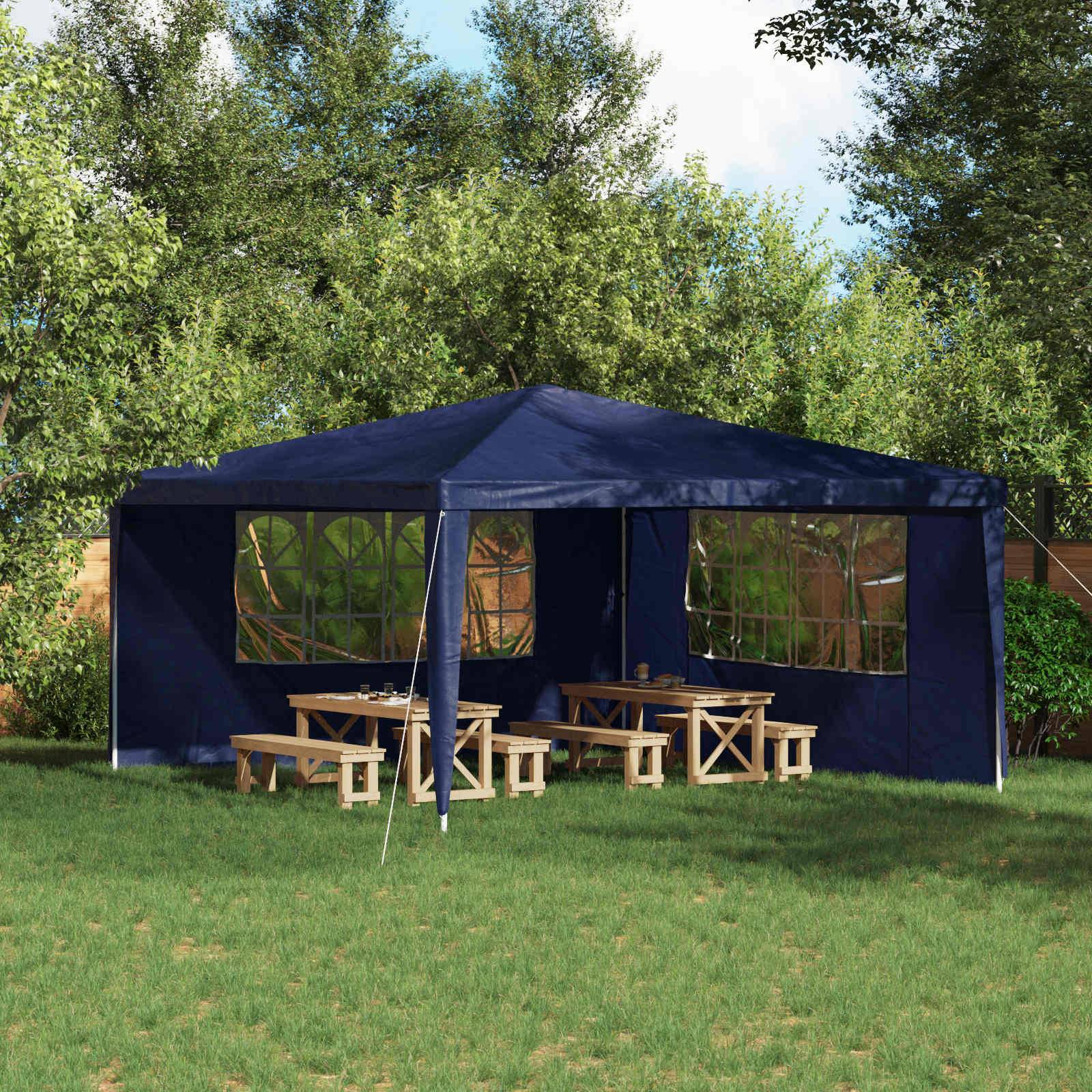 Parois de tente de fête PE et acier bleu 400 x 195 cm - PANGIVO - Image 1