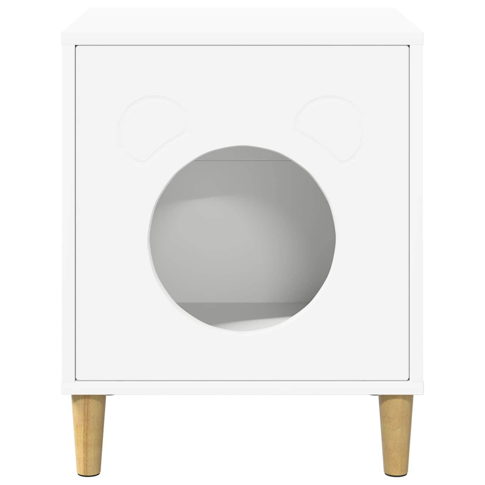 Maison pour chat bois d'ingénierie blanc 42.5 x 40 x 53 cm - PANGIVO - Image 5