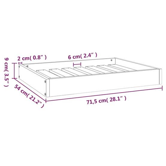 ComfortXL - Cadre de Lit Chien en Bois Massif Couchage Stable et Robuste Blanc 71,5x54 cm - ComfortXL Pet Living - Image 8