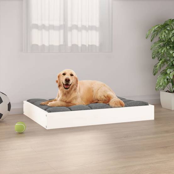 ComfortXL - Cadre de Lit Chien en Bois Massif Couchage Stable et Robuste Blanc 71,5x54 cm - ComfortXL Pet Living - Image 1