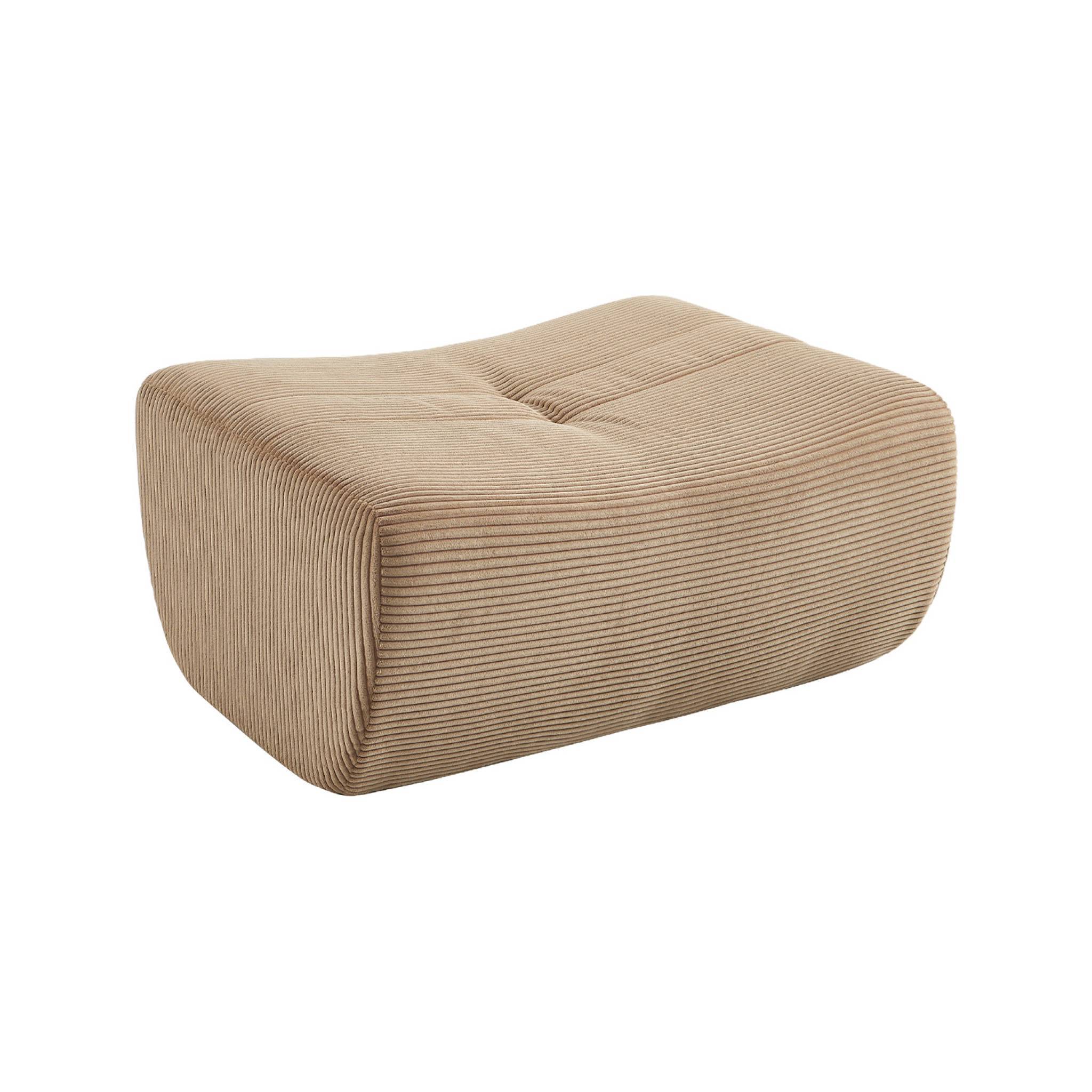 Pouf. repose-pieds pour chauffeuse Sokol velours côtelé beige foncé - Sokol | sweeek - Image 2