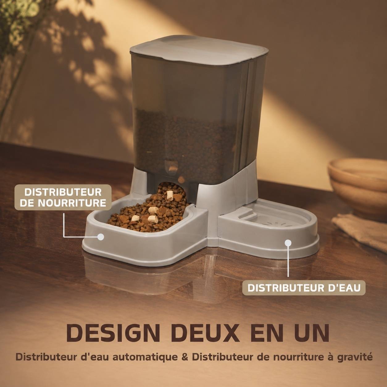 Distributeur Automatique 2 En 1 Pour Animaux Compagnons Eau Et Nourriture Sans Fuite Filtre Inclus - Image 5
