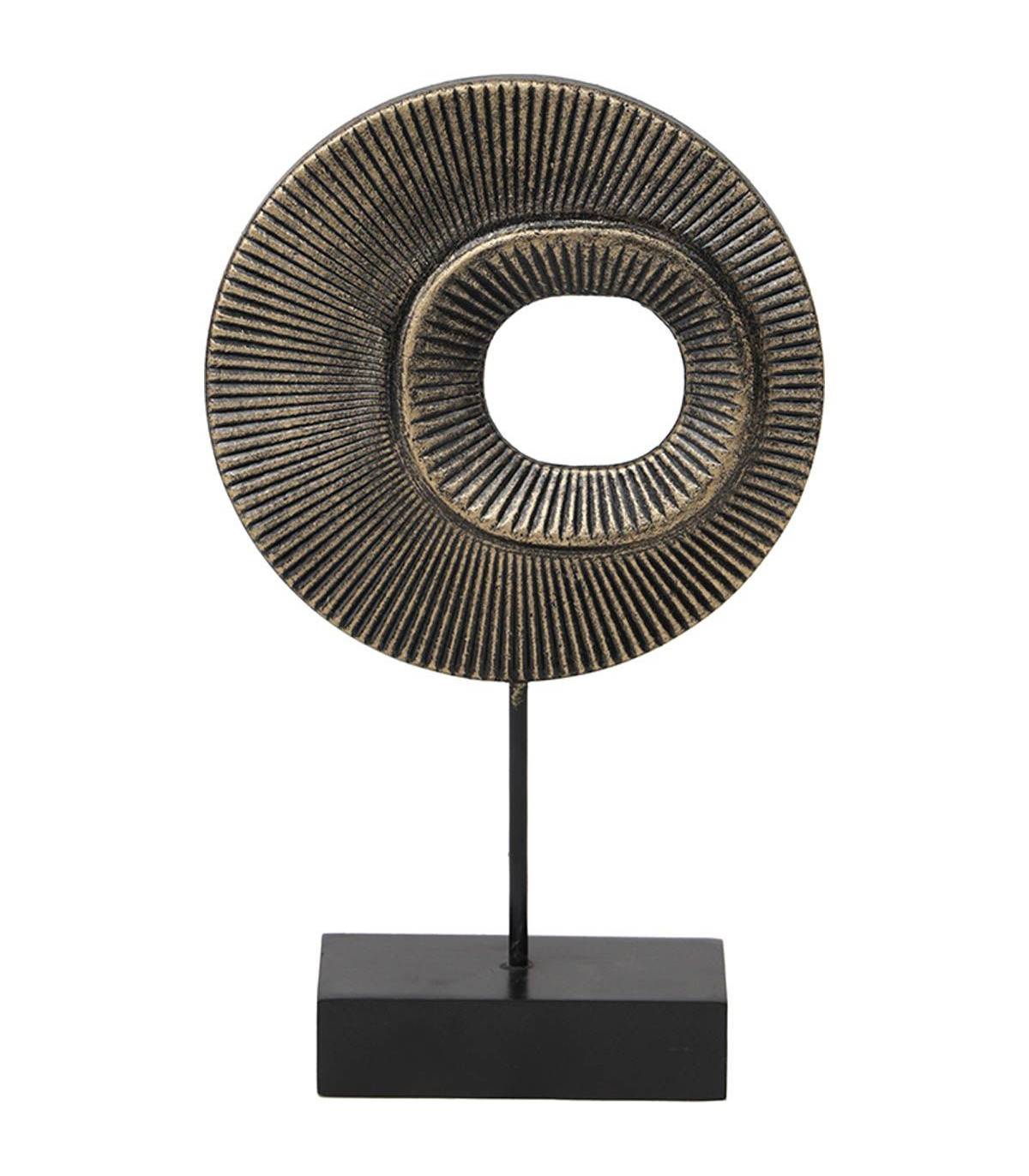 Statuette déco Bronze et Noir en Bois et Métal H 25 cm