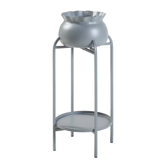 Porte-plantes style intemportel support 81 x 40 x 40 cm gris - Image 1