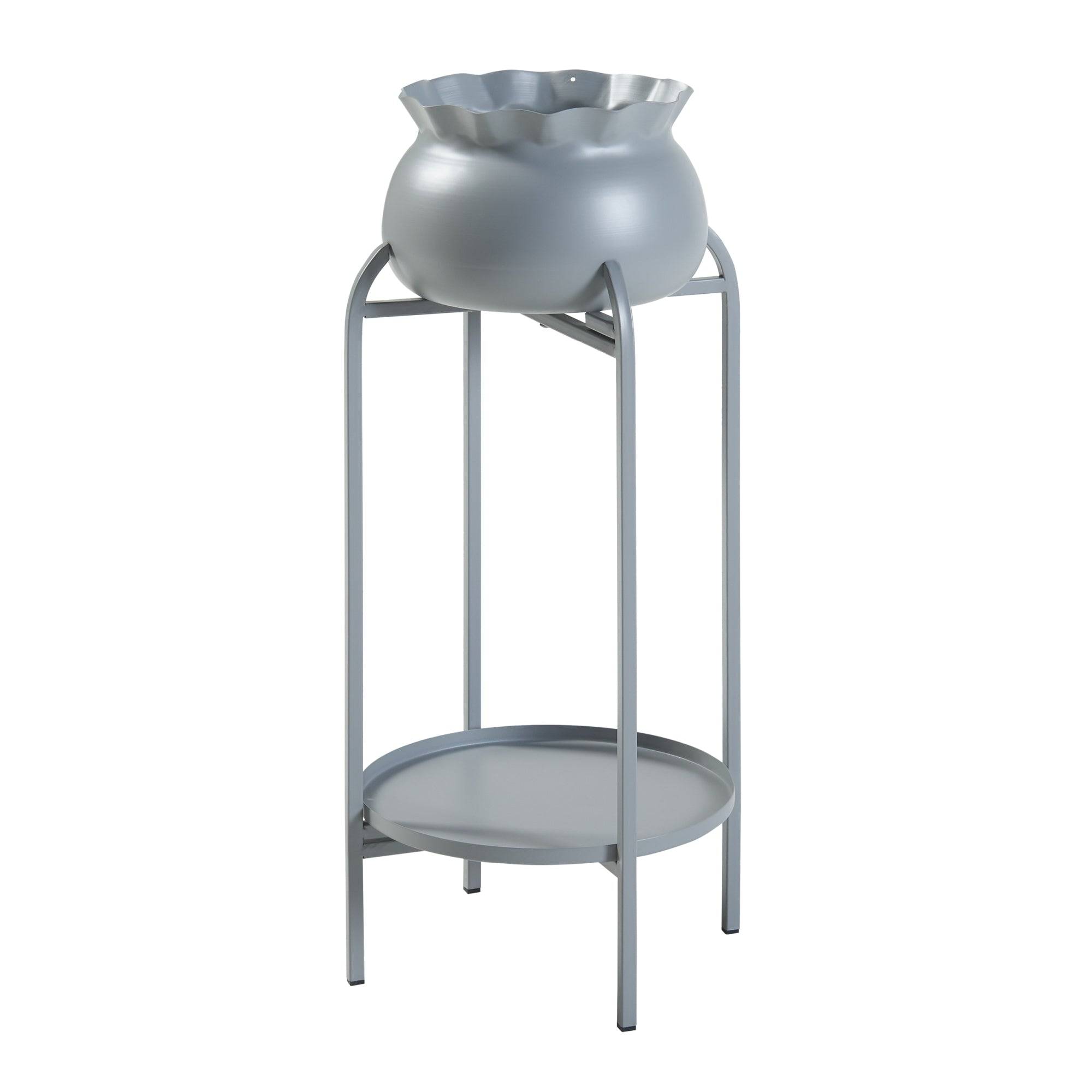 Porte-plantes style intemportel support 81 x 40 x 40 cm gris - Image 1