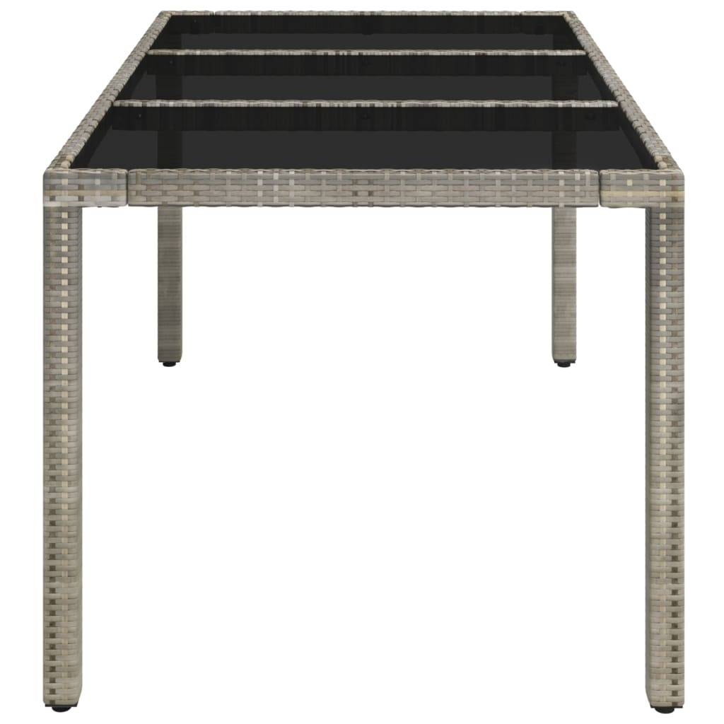 Table de jardin dessus en verre gris résine tressée 150 x 90 x 75 cm - PANGIVO - Image 4