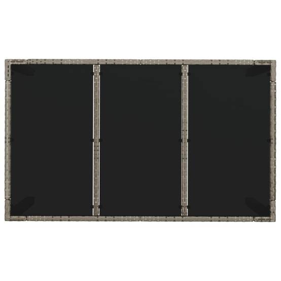 Table de jardin dessus en verre gris résine tressée 150 x 90 x 75 cm - PANGIVO - Image 5