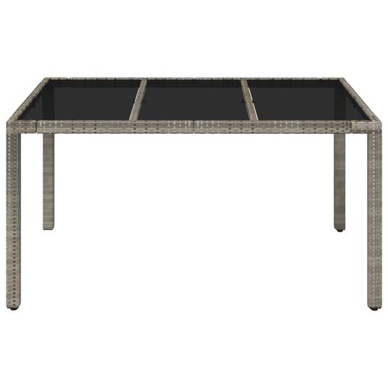 Table de jardin dessus en verre gris résine tressée 150 x 90 x 75 cm - PANGIVO - Image 3