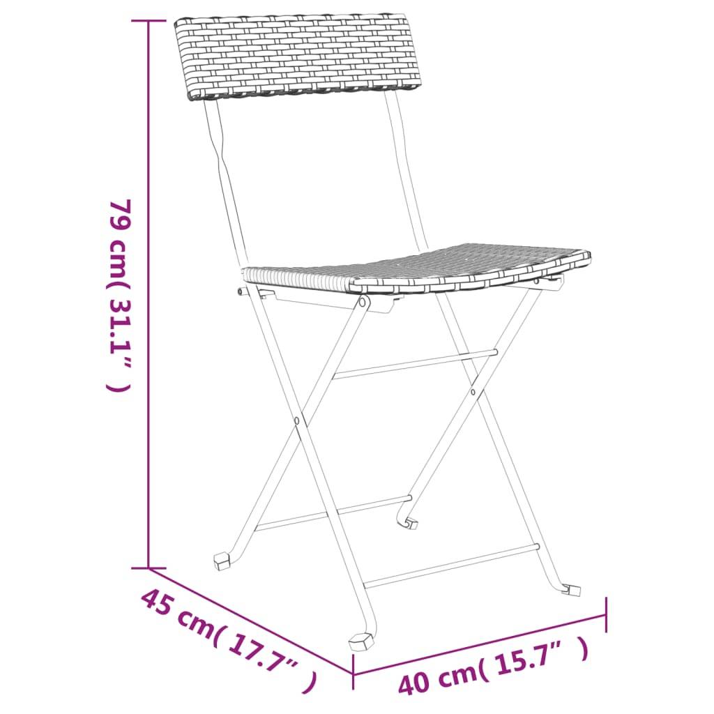 Prolenta Premium - Chaises de jardin rotin gris 40 x 45 x 79 cm - Prolenta premium p378.6 - Image 9