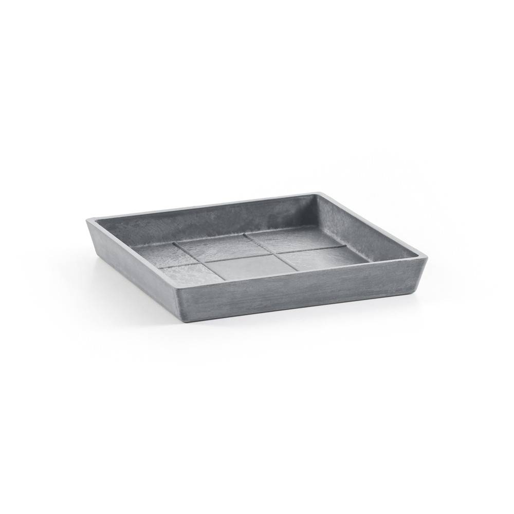 Ecopots - Soucoupe Square 25 Bleu Gris - 22 x 22 x H. 2,6 cm ECOPOTS